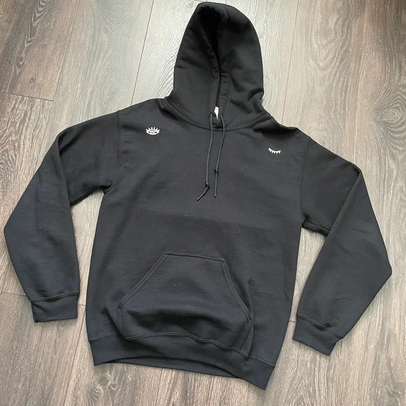 Black Wavy Font Graphic Hoodie - Picture 3 of 9